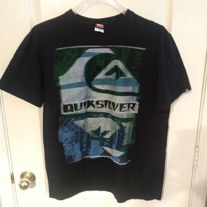 Quiksilver Vintage T-Shirt Mens L Large Lg Black Y2K